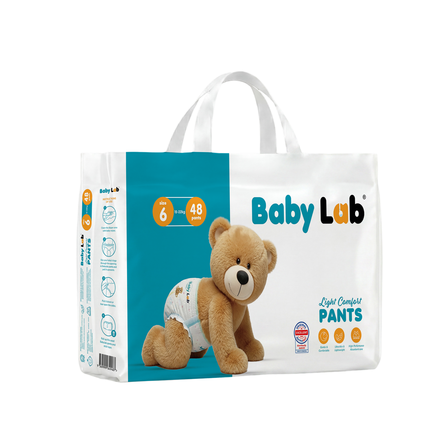 BabyLab (Light Comfort) Nappy Pants | Ultra Thin & Soft Baby Pull up Nappy (SIZE 6)
