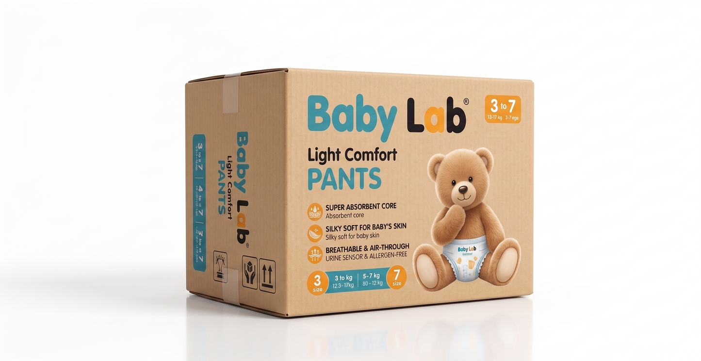 BabyLab Light Comfort Nappy Diapers | Ultra Thin & Soft Baby Nappies (Jumbo Pack)