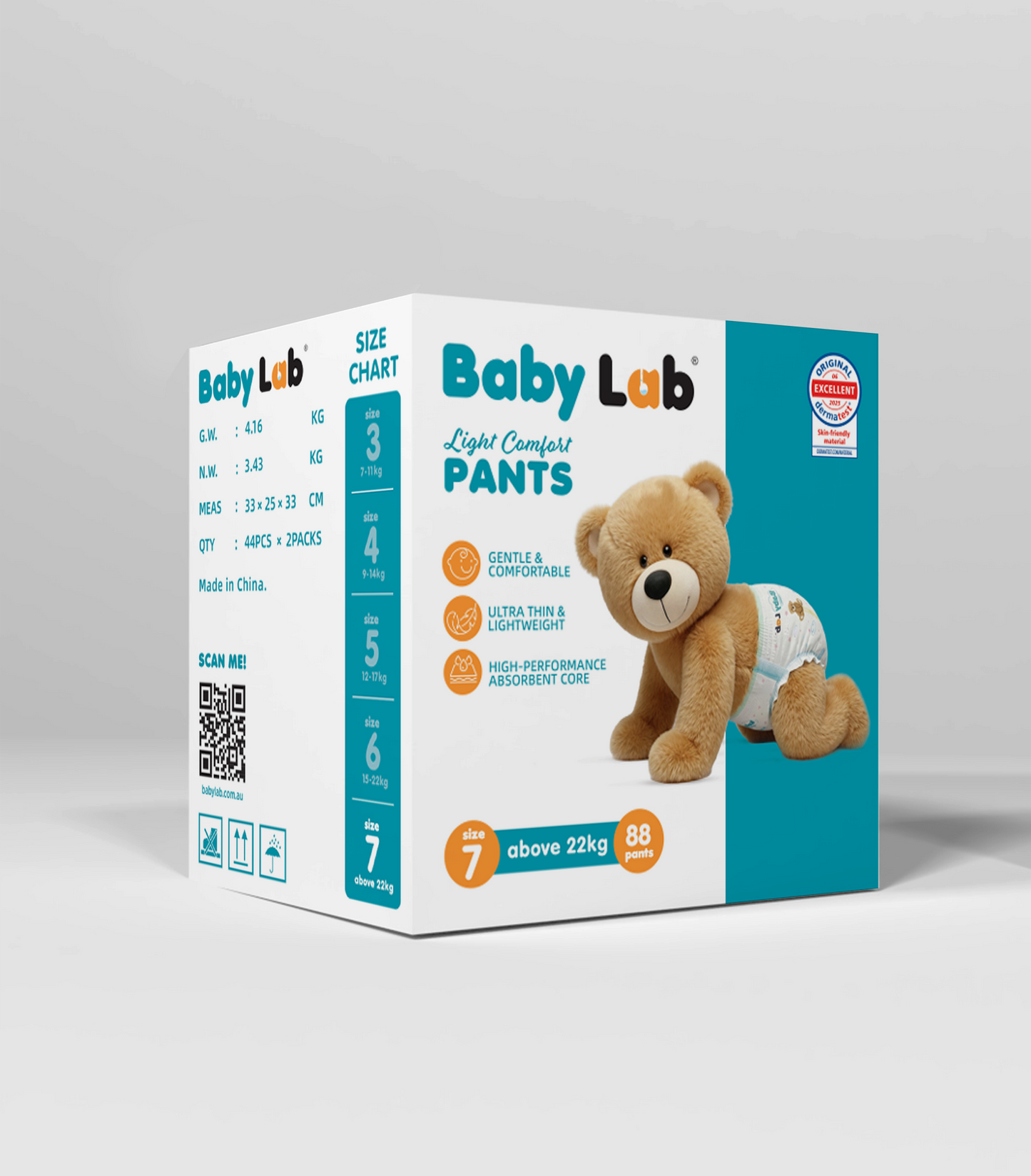 Baby Lab Light Comfort Nappy Pants (Jumbo pack - 88 pcs) - Size 7 (22+ kg)