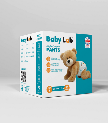 Baby Lab Light Comfort Nappy Pants (Jumbo pack - 88 pcs) - Size 7 (22+ kg)