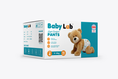 Baby Lab Light Comfort Nappy Pants (Jumbo pack - 112pcs) - Size 4 (9-14 kg)