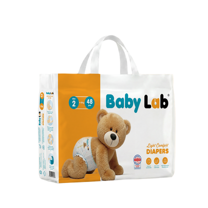 Baby Lab (Light Comfort) Nappy Diapers | Ultra Thin & Soft Baby Nappies (SIZE 2)