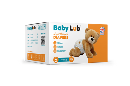 Baby Lab Light Comfort Nappies (Jumbo pack - 96 pcs) - Size 2 (4-8 kg)