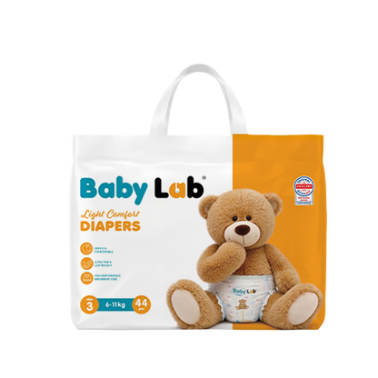 Baby Lab (Light Comfort) Nappy Diapers | Ultra Thin & Soft Baby Nappies (SIZE 3)