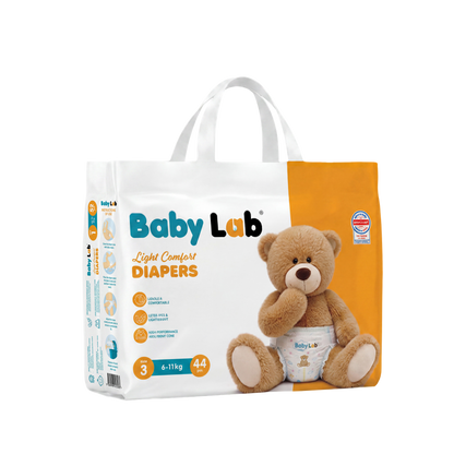 Baby Lab (Light Comfort) Nappy Diapers | Ultra Thin & Soft Baby Nappies (SIZE 3)