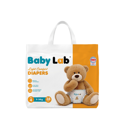 Baby Lab (Light Comfort) Nappy Diapers | Ultra Thin & Soft Baby Nappies (SIZE 4)