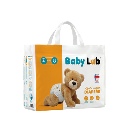 Baby Lab (Light Comfort) Nappy Diapers | Ultra Thin & Soft Baby Nappies (SIZE 4)