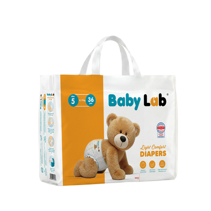 Baby Lab (Light Comfort) Nappy Diapers | Ultra Thin & Soft Baby Nappies (SIZE 5)