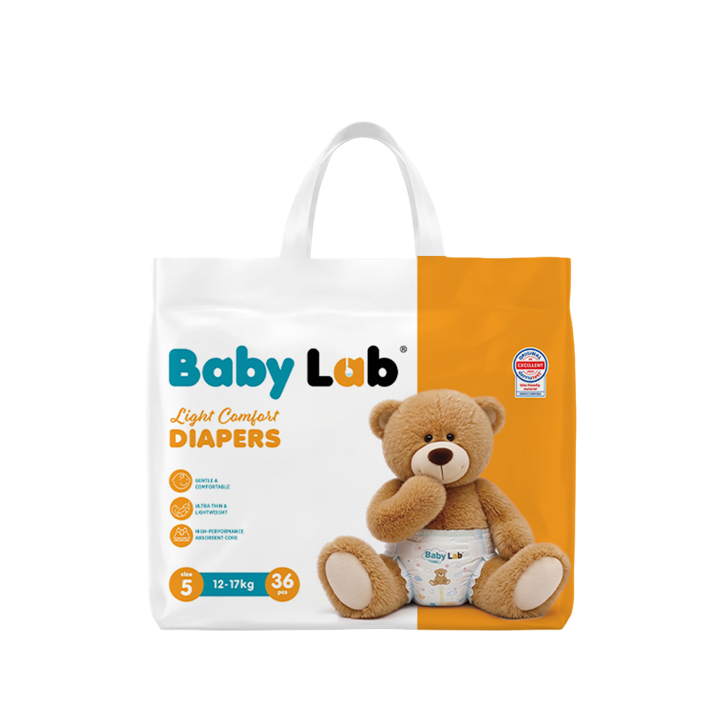Baby Lab (Light Comfort) Nappy Diapers | Ultra Thin & Soft Baby Nappies (SIZE 5)