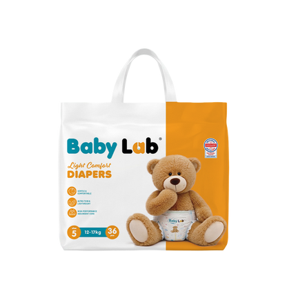 Baby Lab (Light Comfort) Nappy Diapers | Ultra Thin & Soft Baby Nappies (SIZE 5)