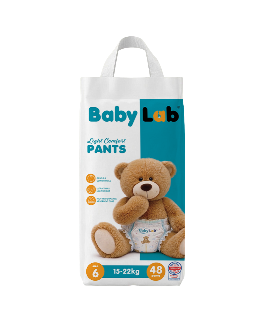 BabyLab (Light Comfort) Nappy Pants | Ultra Thin & Soft Baby Pull up Nappy (SIZE 6)