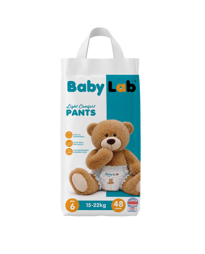 BabyLab (Light Comfort) Nappy Pants | Ultra Thin & Soft Baby Pull up Nappy (SIZE 6)