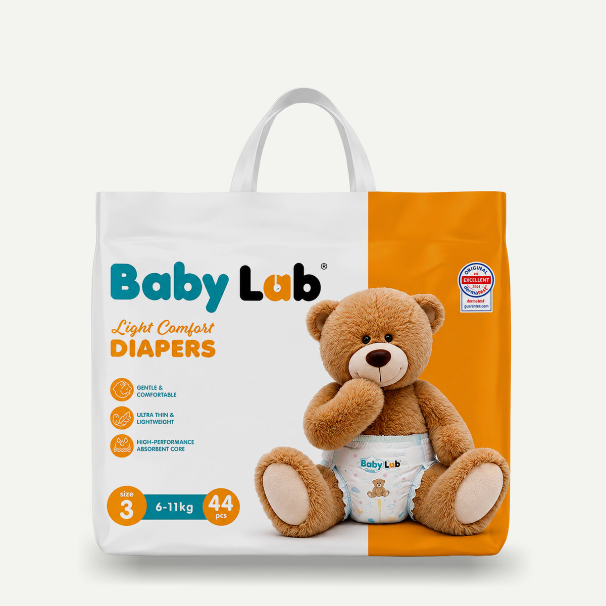Baby Lab Light Comfort Nappies- 44 pcs - Size 3 (6-11 kg)