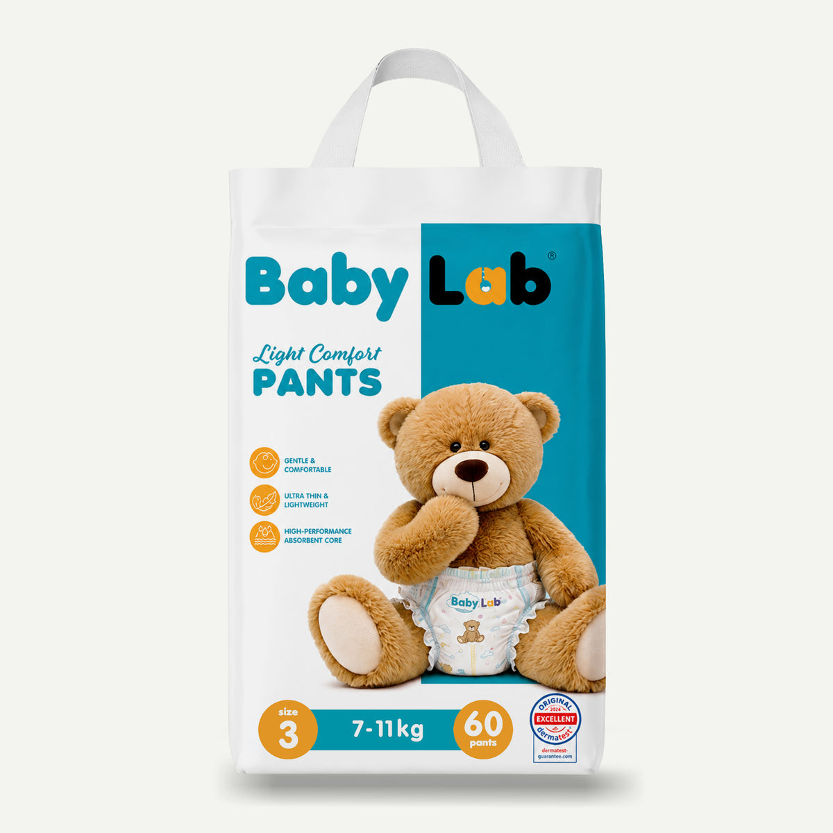 Baby Lab Light Comfort Nappy Pants - 60pcs - Size 3 (7-11 kg)